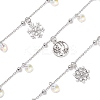 3Pcs Christmas Snowflake Alloy Charm Bracelets BJEW-JB12677-2