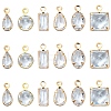 20Pcs Brass Cubic Zirconia Charms ZIRC-YW0001-12-1