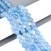 Dyed Natural White Jade Beads Strands LS-G-T139-8mm-60-15-1