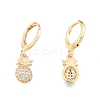 Clear Cubic Zirconia Pineapple Dangle Leverback Earrings EJEW-N012-99-1