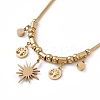 Synthetic Turquoise Pendant Necklace with 304 Stainless Steel Round Snake Chains LS-NJEW-P269-07B-G-3