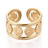 Ion Plating(IP) 304 Stainless Steel Cuff Rings for Women RJEW-N052-06G-2