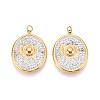 304 Stainless Steel and Polymer Clay Crystal Rhinestone Pendants STAS-T069-60D-1