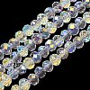 Electroplate Transparent Glass Beads Strands EGLA-A046-01A-21-1