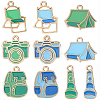 40Pcs 10 Styles Camping Equipment Series Alloy Enamel Pendants FIND-SC0019-16-5