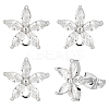 10Pcs Brass Cubic Zirconia Ear Stud Findings KK-BBC0027-62S-1