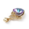 Real 18K Gold Plated Rack Plating Brass Micro Pave Clear Cubic Zirconia Pendants KK-C015-30G-12-2