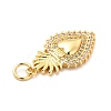 Rack Plating Brass Micro Pave Cubic Zirconia Pendants KK-K270-22G-3