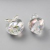 UV Plating Rainbow Iridescent Acrylic Beads OACR-F004-02G-3
