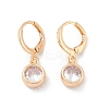 Brass Micro Pave Clear Cubic Zirconia Leverback Earrings EJEW-K300-05G-4