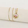 Alloy & Plastic Inner Flower Flat Round Pendant Necklaces FS-WG8915D-17-1