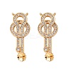 Brass Micro Pave Clear Cubic Zirconia Screw Eye Peg Bails Links Connectors KK-T062-89G-NF-1