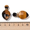 Natural Tiger Eye Faceted Teardrop Bottle Pendants G-A225-02G-04-3
