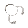 Non-Tarnish 304 Stainless Steel Open Cuff Ring Components X-STAS-I306-06B-P-1