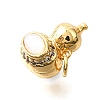 Brass Micro Pave Cubic Zirconia Shell Pendants KK-D356-17G-2