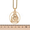 201 Stainless Steel Oval with Hollow Juses Pendant Necklaces LS-NJEW-K283-05G-3