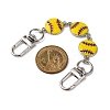 3Pcs 3 Styles Alloy Enamel Sport Ball Bag Extender Chains AJEW-BA00152-3