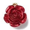 Opaque Resin Rose Pendants LS-X-PALLOY-Z016-02G-1