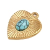 304 Stainless Steel Synthetic Turquoise Pendants STAS-K311-02G-2