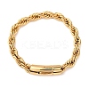 304 Stainless Steel Rope Chain Bracelets for Men Women BJEW-C124-03A-G-4
