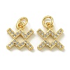 Rack Plating Brass Micro Pave Cubic Zirconia Pendants KK-K386-02F-G-1