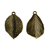 Tibetan Style Alloy Leaf Pendants TIBEP-Q035-86AB-NR-1