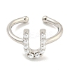 Rack Plating Brass Open Cuff Rings for Women RJEW-F162-01P-U-2