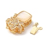 Brass Micro Pave Clear Cubic Zirconia Box Clasps KK-A227-23G-2