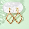 Rack Plating Brass Cubic Zirconia Rhombus Hoop Earrings EJEW-L303-02G-3