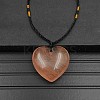 Synthetic Cherry Quartz Glass Pendant Necklaces XA8803-16-1
