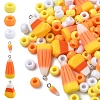 DIY Barrel Plastic Beads & Resin Candy Corn Pendant Making Kits DIY-YW0011-81-2