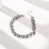 Hammered 304 Stainless Steel Double Ring Link Chains Bracelets for Women BJEW-G780-06P-01-2