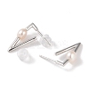 Sterling Silver Stud Earrings EJEW-C087-11A-P-2