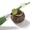 Green Sandalwood Lotus Incense Balls Pendant Decorations HJEW-D300-01B-02PG-2