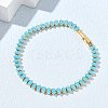 Synthetic Turquoise Tennis Bracelets KK-CBA964F-01G-01-2