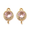 Brass Pave Cubic Zirconia Connector Charms KK-D093-09G-06-1