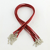2mm Faux Suede Cord Necklace Making with Iron Chains & Lobster Claw Clasps NCOR-R029-06-1