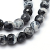 Faceted Natural Fire Crackle Agate Beads Strands G-F447-6mm-B04-2