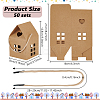 50 Bags House Shaped Paper Folding Candy Tote Boxes with Hollow Window and Rope Handles CON-BC0007-76B-2
