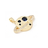 Brass Micro Pave Clear Cubic Zirconia Pendants KK-R213-19G-2