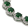 Rack Plating Brass Pave Cubic Zirconia Flat Round Links Bracelets for Women BJEW-H604-02P-01-2