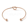 Ion Plating(IP) 304 Stainless Steel Knot Cuff Bangles for Women BJEW-M233-04RG-2