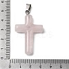 Natural Rose Quartz Cross Pendants KK-D021-04H-P-3