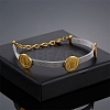 304 Stainless Steel Watch Band Chain Bracelets for Women BJEW-G770-01A-GP-1
