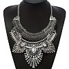 Alloy Crystal Rhinestone Ethnic Boho Trible Floral Chunky Bib Necklaces for Women FS-WG8FFE1-02-2