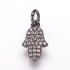 Brass Micro Pave Cubic Zirconia Charms Pendants ZIRC-K070-32B-1
