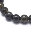 Natural Golden Sheen Obsidian Bead Stretch Bracelets BJEW-K212-A-020-2