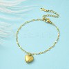 304 Stainless Steel Charm Chain Bracelets BJEW-C084-04G-2