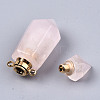 Faceted Natural Rose Quartz Pendants G-T131-15H-4