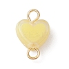 6Pcs 6 Colors Acrylic Bead in Bead Heart Connector Charms PALLOY-JF03342-01-2